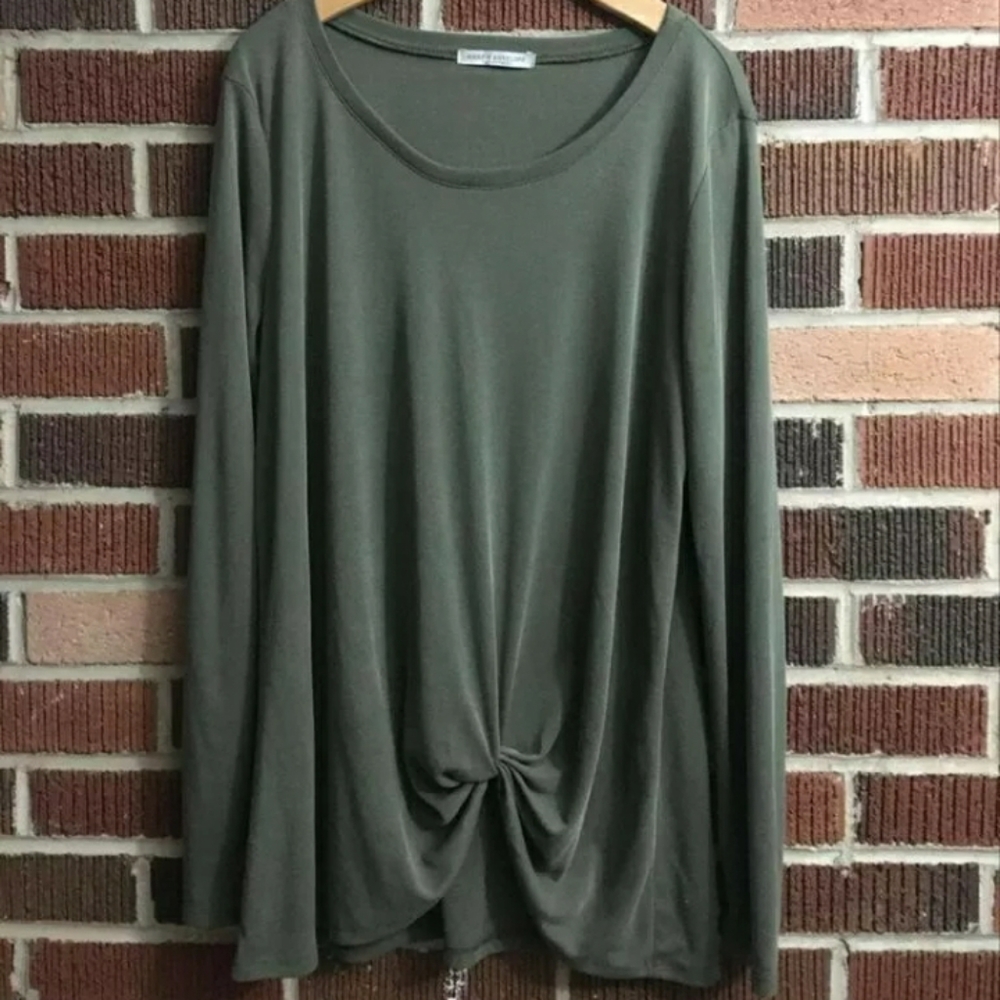 Green Envelope Long Sleeve Blouse